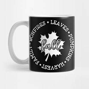 Fall Circle With Maple Leaf White Mug